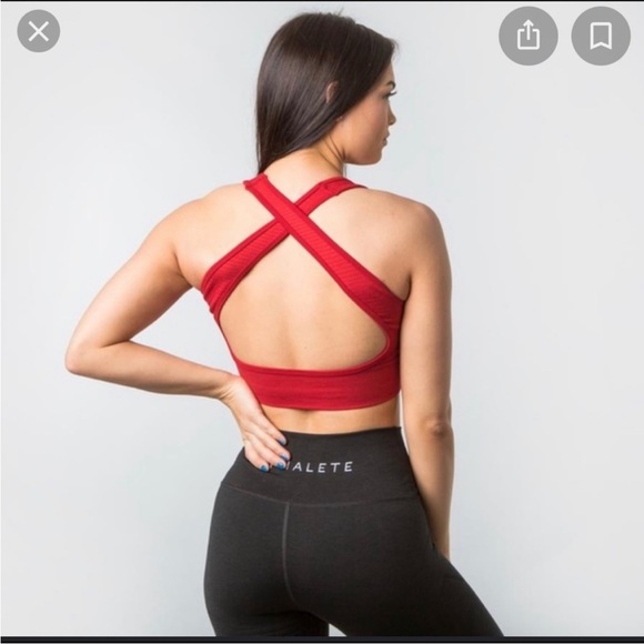 Alphalete Vault Bra In Cherry Red Compression Sports Bra Women’s Size S - Picture 5 of 10